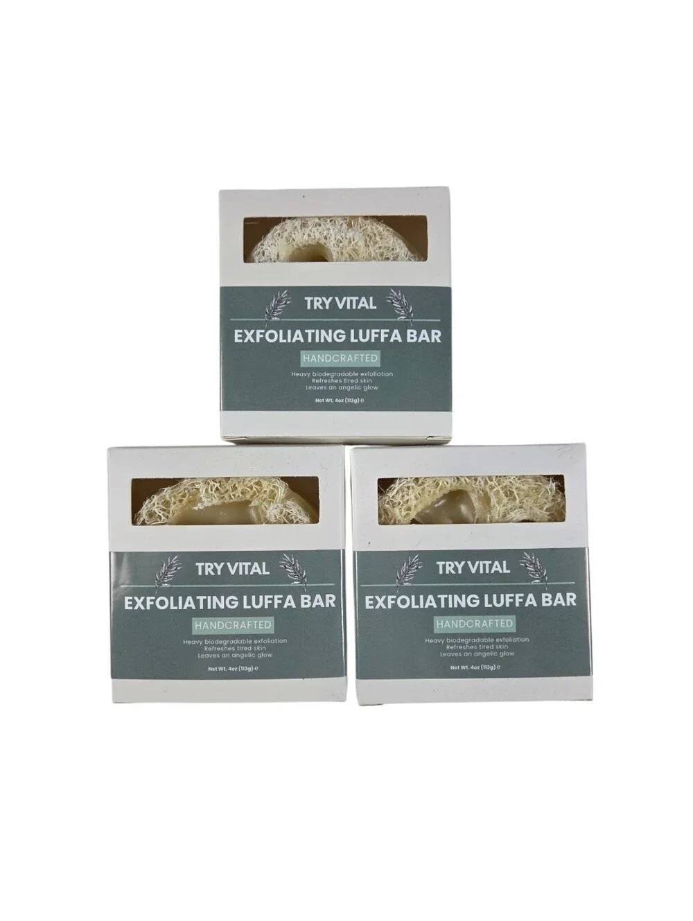 Try Vital Lavender 4oz Exfoliating Luffa Bar Soaps Lot of 3